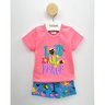 02 conjunto menina blusa e short abelhinha love catolele rosa 2