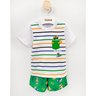 01 conjunto menino camiseta e bermuda tactel tigre catolele branco 3
