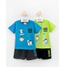 03 conjunto menino camiseta e bermuda moletinho pinguim catolele azul 3
