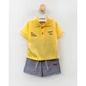 02 conjunto menino polo malha e bermuda moletinho the beach angero amarelo 4