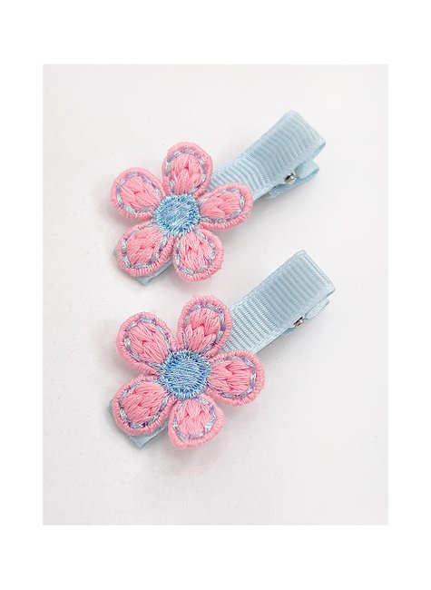 03 kit bico de pato c 2 flor croche brilho kidstok vermelho