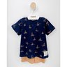 02 conjunto menino camiseta barquinho e bermuda linho angero cinza 1