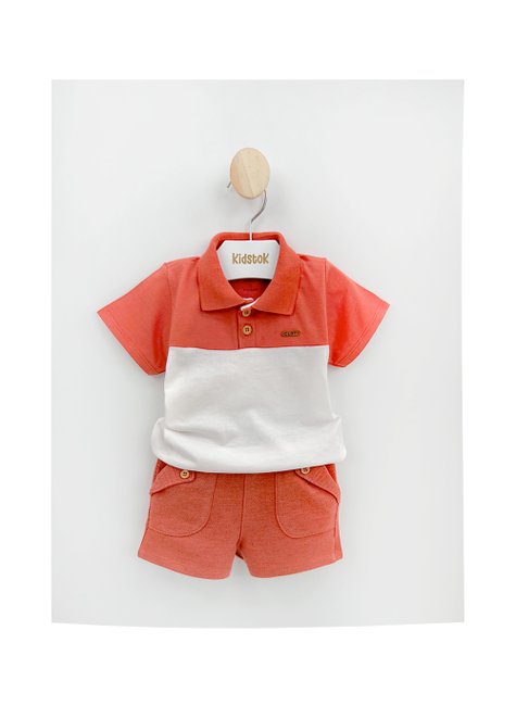 02 conjunto menino camiseta polo e bermuda moletom coloritta off white 1