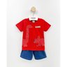 04 conjunto menino camiseta e bemuda moletinho dino brandili vermelho 2