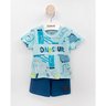 03 conjunto menino camiseta e bermuda moletinho dinossauros elian azul claro 2