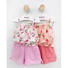 01 conjunto menina blusa floral e short moletinho angero pessego 4