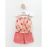 03 conjunto menina blusa floral e short moletinho angero pessego 4