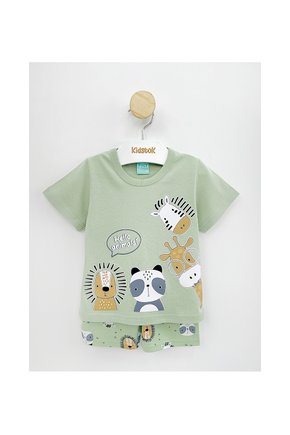 03 pijama menino camiseta e bermuda safari hello kyly azul marinho 12