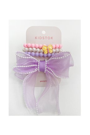 03 kit bico de pato e pulseiras borboleta kidstok azul