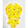 01 conjunto menina oncinha protecao uv kamylus amarelo m