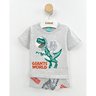 03 pijama menino camiseta e bermuda dino astronauta brilha no escuro kyly branco 4