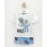 04 pijama menino camiseta e bermuda dino astronauta brilha no escuro kyly branco 4