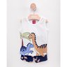 04 conjunto menino camiseta e bermuda moletom dinossauros kyly branco 1