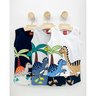 05 conjunto menino camiseta e bermuda moletom dinossauros kyly branco 1