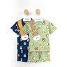01 pijama menino camiseta e bermuda girafa brilha no escuro kyly azul marinho 1