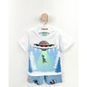 03 pijama menino camiseta e bermuda disco voador brilha no escuro kyly branco 3