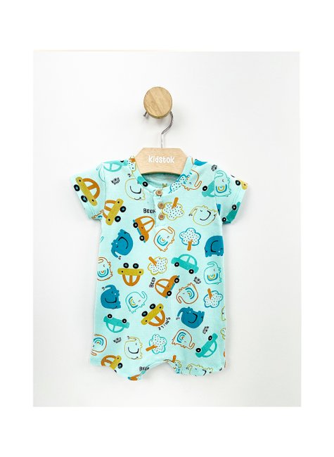 03 macaquinho bebe menino carrinhos elefante kiko baby azul p