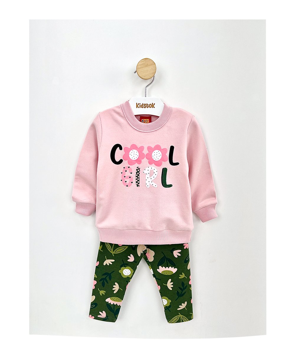 Conjunto Menina Blusa e Leeging Moletom Flores - Kyly