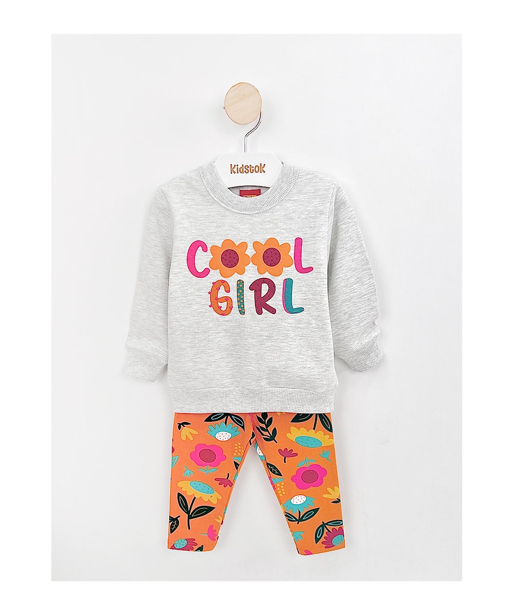Conjunto Menina Blusa e Leeging Moletom Flores - Kyly