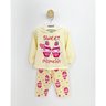 03 pijama menina manga longa brilha no escuro cupcake sweet kyly amarelo claro 1