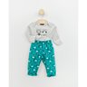 03 conjunto bebe menino body e calca moletom guaxinim kyly branco m