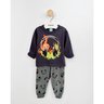 02 pijama menino camiseta e calca fone chamas brilha no escuro kyly
