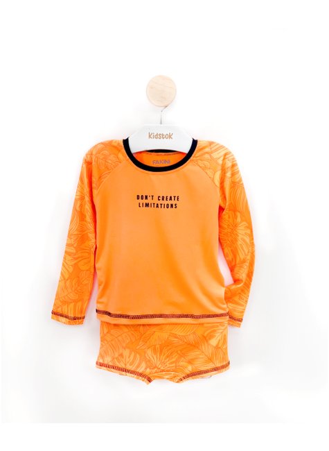 05 conjunto menino camiseta e sunga folhagem protecao uv fakini azul 10