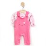 03 conjunto bebe menina body e jardineira coelhinho kiko baby pessego p