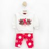 05 conjunto bebe menina blusao moletom e calca legging ursinho kyly off white p