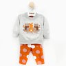 06 conjunto bebe menina blusao moletom e calca legging ursinho kyly off white p