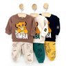02 conjunto bebe menino blusao e calca moletom simba fakini marrom m