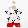 04 conjunto bebe menino camiseta e bermuda moletinho formas kidstok laranja m