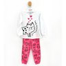 05 pijama menina manga longa gatinho coracoes brilha no escuro kyly branco 6