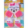 01 kit luvas touca e meia bebe menina gatinha recem nascido duck meias rosa rn