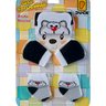 01 kit luvas touca e meia bebe menino pompom recem nascido duck meias