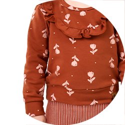 01 conjunto menina blusao moletom e calca molecotton flores elian