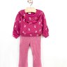 01 conjunto menina blusao moletom e calca molecotton flores elian magenta 1