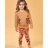 01 conjunto menina blusao moletom e legging floral pompom elian caramelo 4