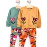 02 conjunto menina blusao moletom e legging floral pompom elian caramelo 4