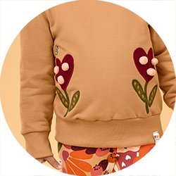 04 conjunto menina blusao moletom e legging floral pompom elian caramelo 4