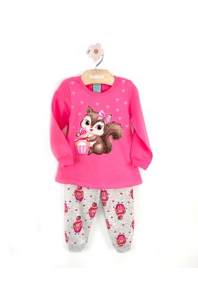 03 pijama menina moletom flanelado esquilo brilha no escuro kyly amarelo claro 6