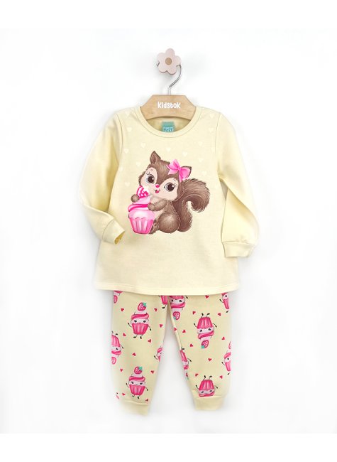 04 pijama menina moletom flanelado esquilo brilha no escuro kyly amarelo claro 6