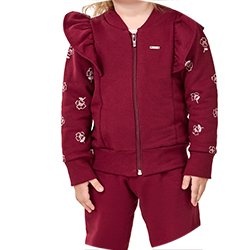 01 conjunto menina jaqueta e calca moletom babado flores elian pessego 4