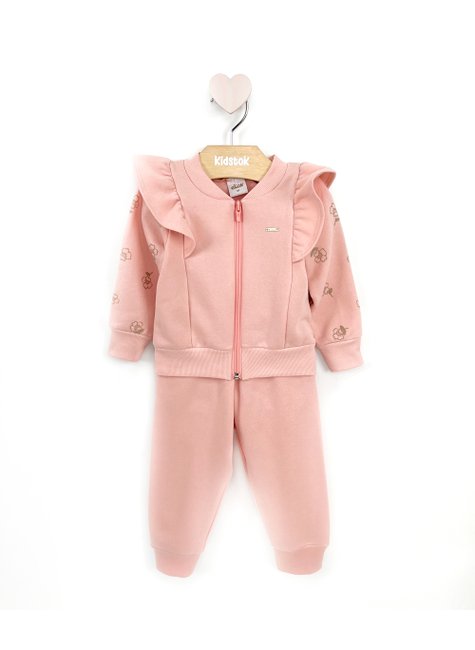 03 conjunto menina jaqueta e calca moletom babado flores elian pessego 4