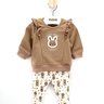 02 conjunto menina blusao moletom e legging fleece coelhinho trick nick areia 2