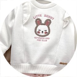 03 conjunto menina blusao moletom e legging fleece coelhinho trick nick areia 2