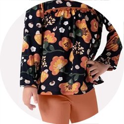 01 conjunto menina blusa malha floral e calca molecotton nanai branco 4