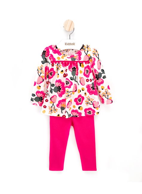 04 conjunto menina blusa malha floral e calca molecotton nanai branco 4