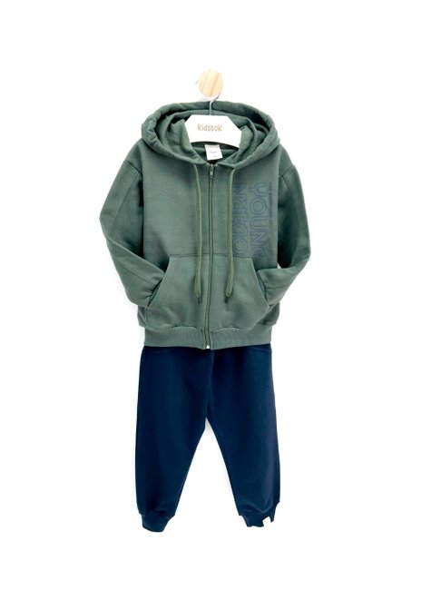 Conjunto Menino Jaqueta Texturizada e Calça Moletom Modern Angerô