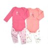 01 conjunto bebe menina body e mijao florzinhas kiko baby pessego m